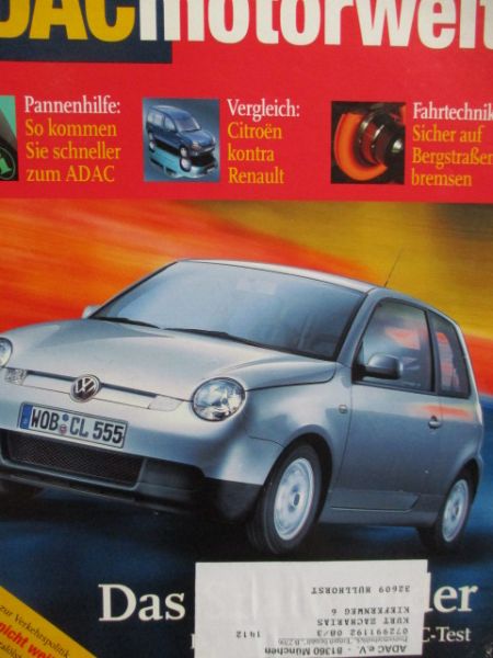 ADAC motorwelt 8/1999 VW Lupo 3L TDI, Vergleichstest Citroen Berlingo 1.4i Multispace vs. Kangoo 1.4RT,