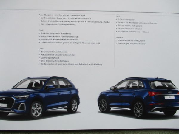 Audi Q5 (Typ FY) +S Line +Intense Katalog Preisliste Juli 2020 Österreich