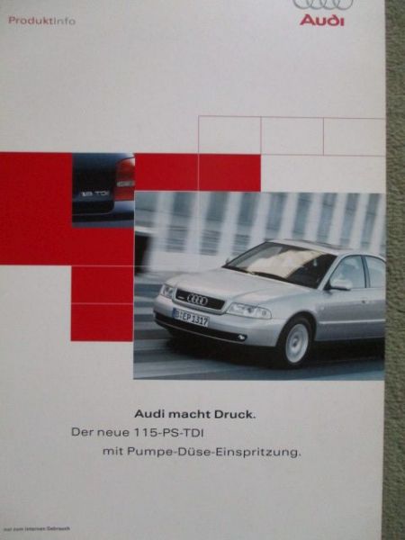 Audi A4 1.9TDI +quattro 85kw 81kw Produktinformation  November 1999