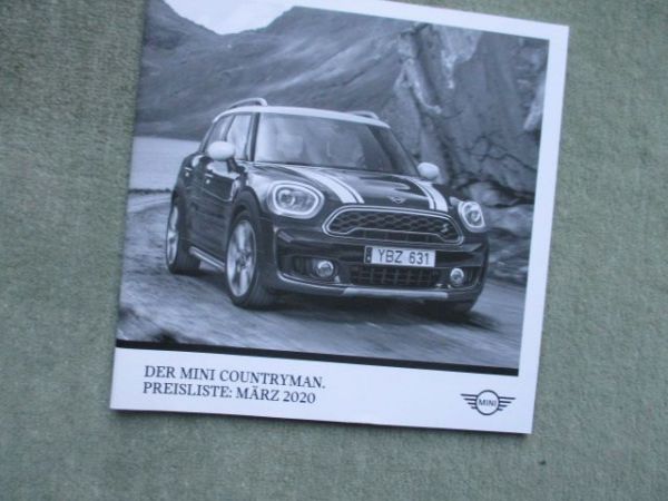 Mini Countryman F60 One Cooper +ALL4 +S +JCW +Yours März 2020