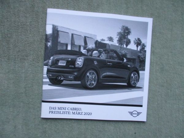 Mini Cabriolet F57 One Cooper +S +JCW+Sidewalk +Yours März 2020