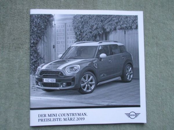 Mini Countryman F60 One Cooper +S +D Preisliste November 2018