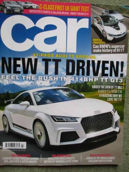 car 7/2014 Audi TT,BMW i8 vs. Porsche 911,Ferrari California T,Porsche Cayman GTS,BMW 4-series gran coupe F36,Nissan X-Trail