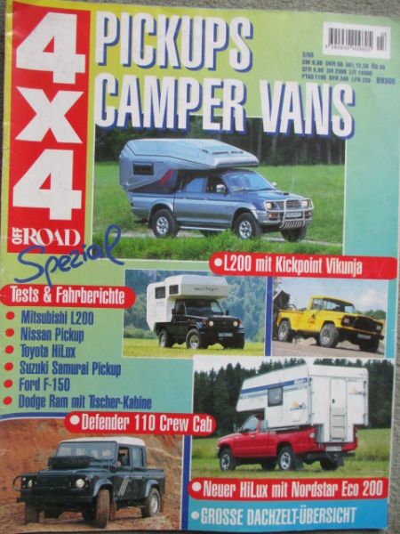 Off Road Spezial 4x4 Pickups,Camper & Vans 3/1998 Defender 110 CrewCab,Dodge Ram +Tischer Kabine,F-150,Samurai