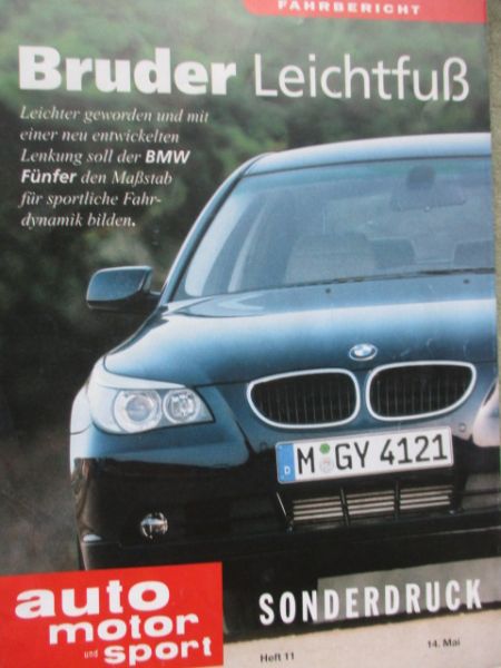 auto motor & sport 11/2003 BMW 5er E60 Fahrbericht Sonderdruck