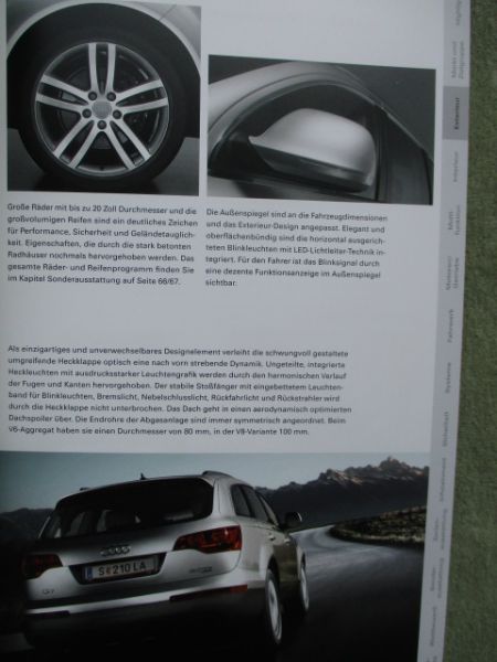 Audi Q7 Produktinformation Katalog 4.2FSI quattro +3.0TDI quattro Version Österreich 9/2005