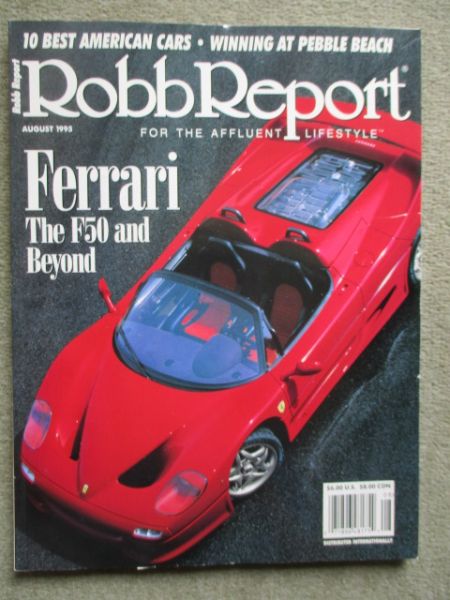 Robb Report 8/1995 Ferrari F50,Test Drive McLaren F1,Dodge Viper,Ultimate Muscle Cars