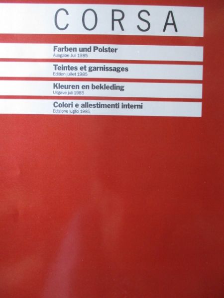 Opel Corsa A LS GL GLS +GT Farben und Polster Juli 1985
