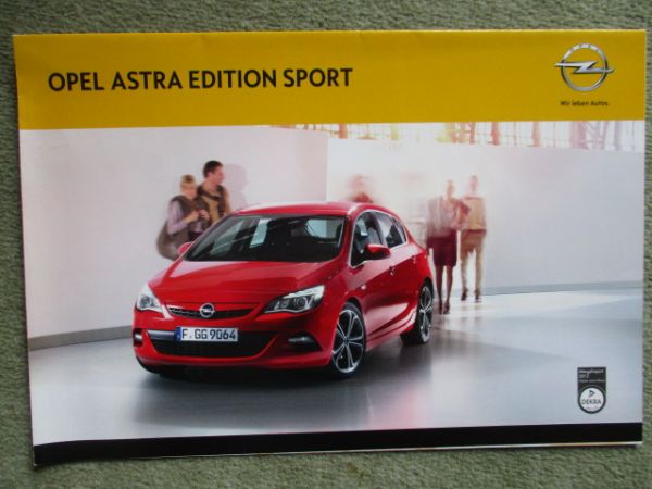 Opel Astra J Edition sport Bezin +LPG +Diesel Katalog Poster Februar 2012