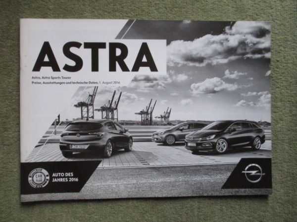 Opel Astra K Preisliste August 2016 +Sports Tourer