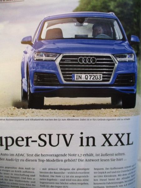 adac motorwelt 4/2016 Audi Q7 3.0TDI,Jeep Renegade,CLA Shooting Brake,SsangYong Tivoli,Mini Cooper Clubman,DS4 Crossback