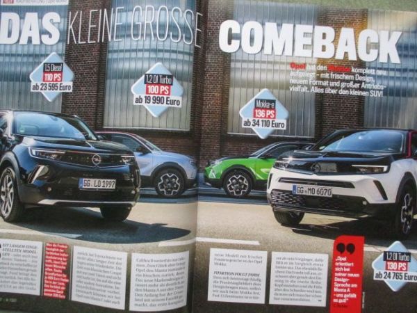 Auto Test 7/2021 Opel Mokka Benziner,Diesel oder Elektro Sonderdruck