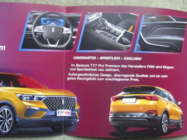 FAW Bestune T77 Pro Premium Katalog Broschüre Deutsch