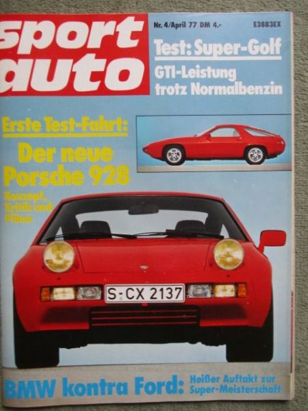 sport auto 4/1977 Porsche 928, VW Golf Abt,Alfetta 2000, Lancia Beta HPE,