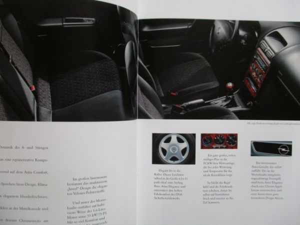 Opel Astra G Ausstattungsübersicht +Comfort +Elegance +Sportive Oktober 1998