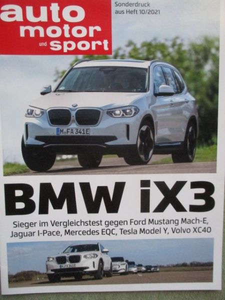 auto motor & sport 10/2021 BMW iX3 vs. Jaguar I-pace vs. EQC vs. Tesla Model Y vs. Vovlo XC40