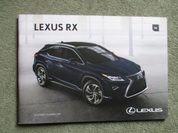 Lexus RX Pressemappe RX 450h AWD RX200t 2WD AWD 11+12/2015 +Stick