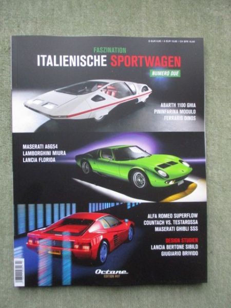 Octane Faszination Nr.7 Italienische Sportwagen Abarth 1100 Ghia +Maserati A6G54 +Lamborghini Miura