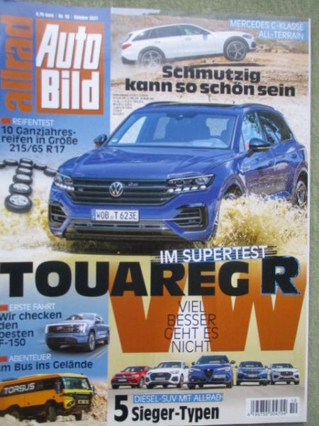 Auto Bild allrad 10/2021 Ford F-150 Lightning, Maserati Levante,VW Touareg R,gebrauchter Tiguan (8N),Macan S Diesel