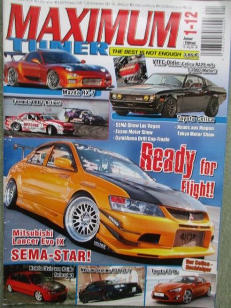 Maximum Tuner 1/2012 RX-7,Celica RA29,Kaido Autosport Honda Civic,Skyline R34 GT-T,Toyota GT 86,