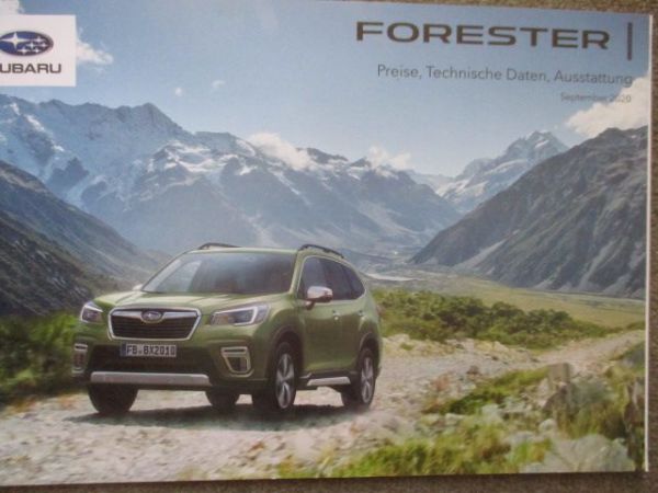 Subaru Forester Preisliste Technische Daten,Ausstattung September 2020