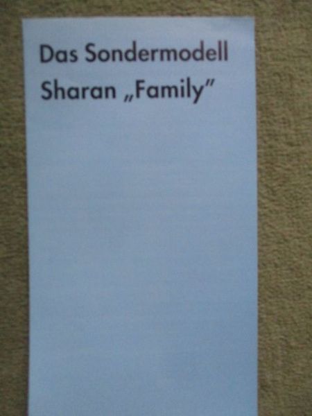 VW Sharan Family Preisliste Juni 1999