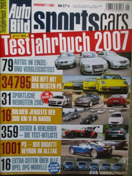Auto Bild sportscars 1/2007 Testjahrbuch 79 Autos im Einzel-und Vergleichstest