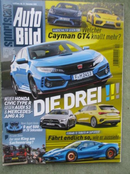 Auto Bild sportscars 12/2020 BMW M440i xDrive,Brabus Rocket 900,Abarth Scorpioneroi 95,Civic Type R vs.S3 Sportback vs. AMG A35