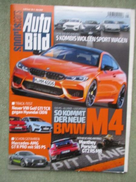 Auto Bild sportscars 5/2019 Golf GTi TCR vs. i30N,AMG GT R Pro,Manthey Porsche GT2 RS MR,M4 Competiton