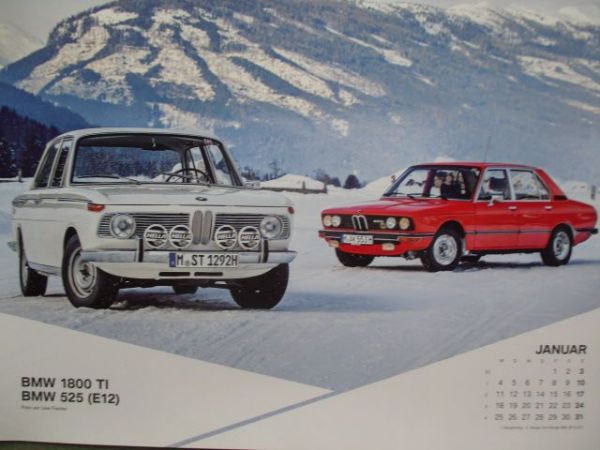 BMW Original Classic Kalender 2021 2500 E3,M3 GT E36, E12, M1 E26,M3 E30,325eta, 507 Roadster