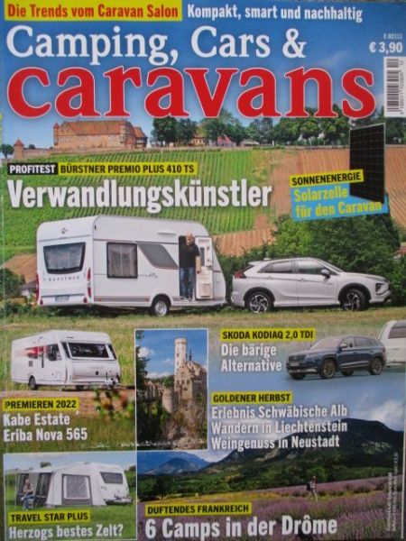 Camping,Cars & caravans 10/2021 Bürstner Premio Plus 410TS,Tabbert Da Vinci 500KD,Kabe Estate