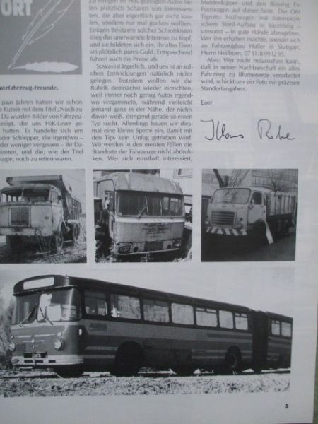 Historischer Kraftverkehr 3/1991 Hanomag R16,ST 100 mit Dreiachs-Anhänger,VW Fridolin,Magirus Feuerwehr,