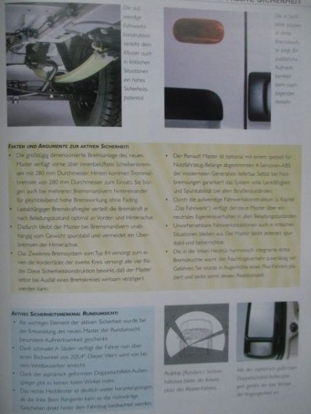 Renault Master Produkt intern+Technische Daten/Ausstattungen Oktober 1997