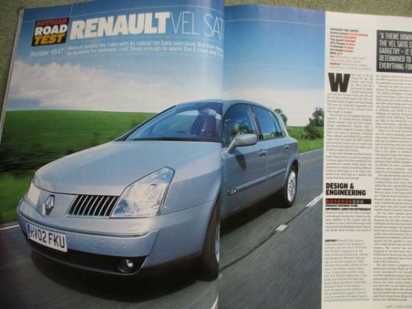 Autocar 11.June 2002 Renault Vel Satis Roadtest,Porsche Boxster,VW Bora