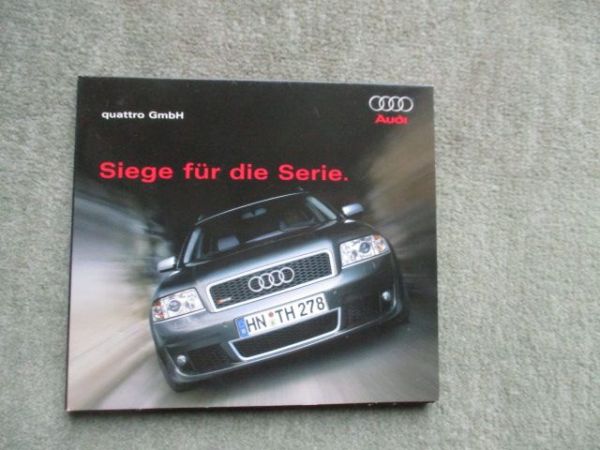 Audi Siege für die Serie quattro GmbH DVD RS6 (4B) +R8 Le Mans, TT-R DTM 2002