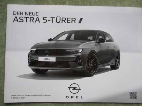 Opel Astra L 5-türer +Edition +GS Line 81kw 96kw +Diesel Oktober 2021