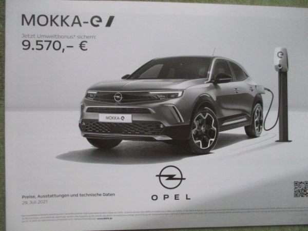 Opel Mokka-e Peisliste Juli 2021