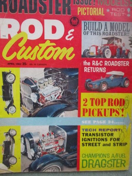 Rod & Custom 4/1963 Roadster ISSUE USA