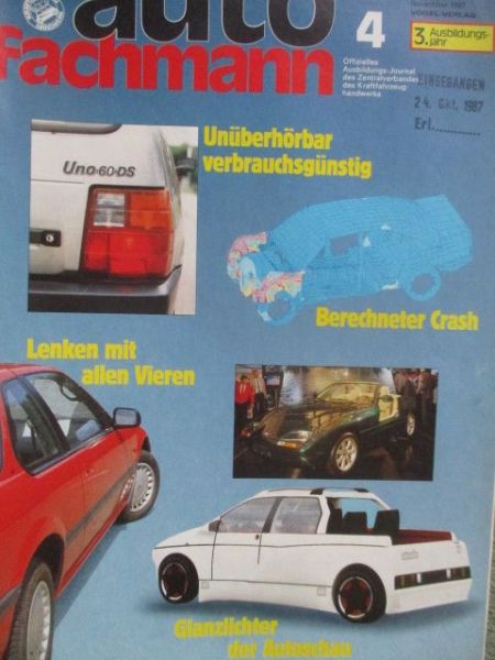 auto fachmann 11/1987 Technik beim BMW M3 E30,Fiat Uno 60DS