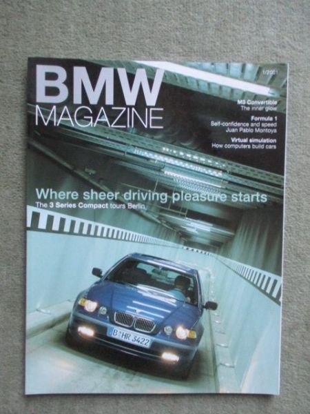 BMW Magazine 1/2001 M3 Convertible E46, 3 Series Compact E46,Hydrogen 7 series,501/3 Isar 12