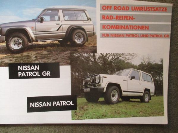 Nissan Patrol +GR Off Road Umrüstsätez Rad-Reifen-Kombinationen Prospekt
