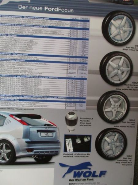 Wolf Ford Focus C-Max Individualprogramm 2004 NEU Prospektblatt