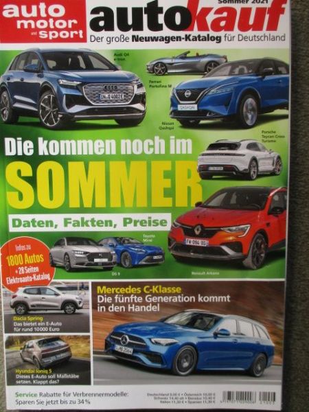auto motor & sport autokauf Sommer 2021 Hyundai Ioniq5,Dacia Spring, Taycan Cross Turismo,Q4 e-tron,Ferrari Portofino M