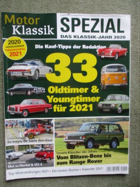 Motor Klassik Spezial 1/2020 Mazda MX5,RX-7,Ford Mustang, RS2 Avant, W1140,WRX 2.0,Citroen Mehari,Commodore B GS/E