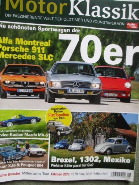 Motor Klassik 8/2020 Alfa Montreal vs. 911 vs. SLC R107, Jaguar XJ6 vs. Peugeot 604, Fiat Topolino,BMW 2000tii Touring