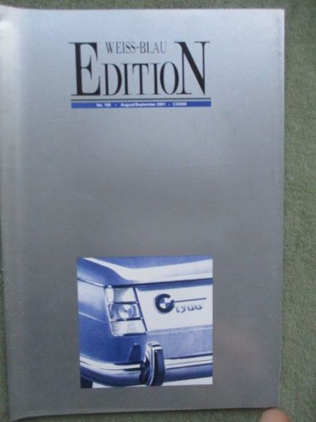 Edition Weiss Blau August/September 2001 Neue Klasse, E24,E6-touring,AMLS Seriet mit M3,Z1 Roadster