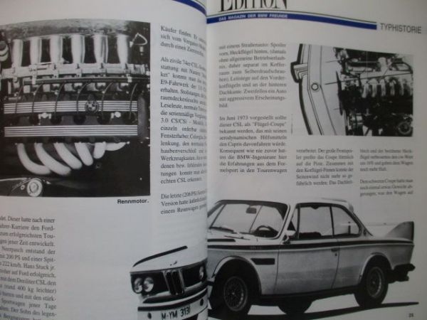 Edition Weiss Blau Oktober 1993 BMW 2002,Typhistorie 3.0CSL Leichtbauch Coupés,7er E32,