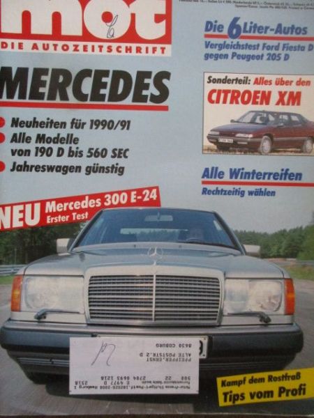 mot 22/1989 Mercedes Benz 300E-24 W124,VG: peugeot 205XRD vs. Ford Fiestas C 1.8D,Pajero 2500TD,Opel Kadett E 1.6i GL