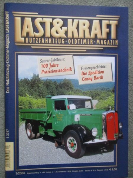 Last & Kraft Nutzfahrzeug-Oldtimer-Magazin 3/2003 Henschel F 161L poster, 100 Jahre Saurer,Typenblatt MAN 630 L1 +L2