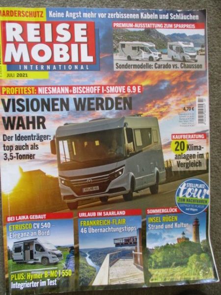 Reise Mobil 7/2021 Etrusco CV540,Niesmann+Bischoff I-Smoove 6.9E,Carado T338 vs. Chausson 627GA
